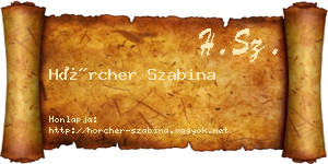 Hörcher Szabina névjegykártya